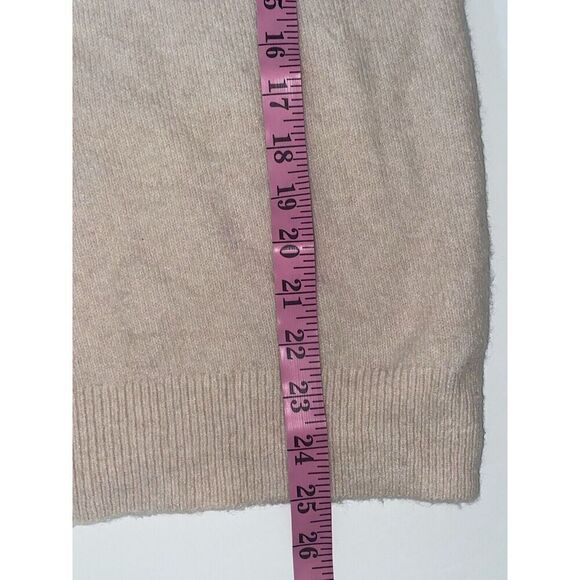LOFT Sweater Womens Medium Pink Wool Blend Knit Cowl Neck Button Detail Cuff - Picture 13 of 15